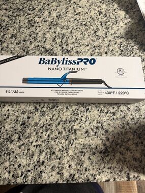 BaByliss Blue Nano Titanium Extended-Barrel Curling Iron